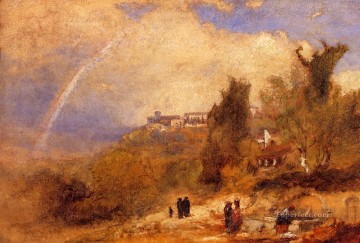 tonalism tonalist Painting - Near Perugia landscape Tonalist George Inness